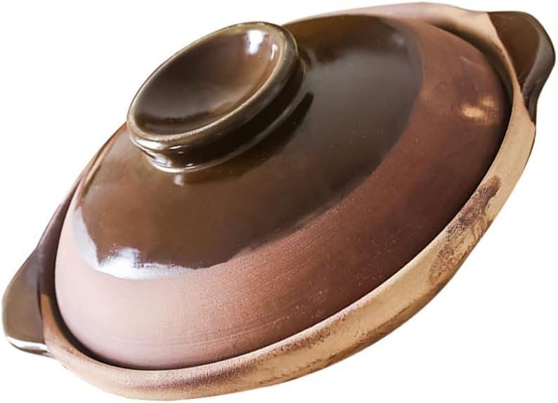 woobles Korean Soup Pot Ceramic Clay Cooking Pot with Lid Casserole Stew Pan Casserole Rice Pot for Rice Claypot Cooking Soup Cookware Ceramic Cooking Pot 23X20CM - Image 1