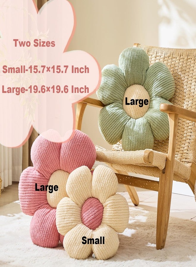 XIAIJIA Flower Pillow Flower Shaped Pillow Cushion Decorative Daisy Pillow for Bed Cute Throw Pillow Flower Floor Pillow Soft Seat Cushion Sage Green Flower Cushion 15.7" - Image 3