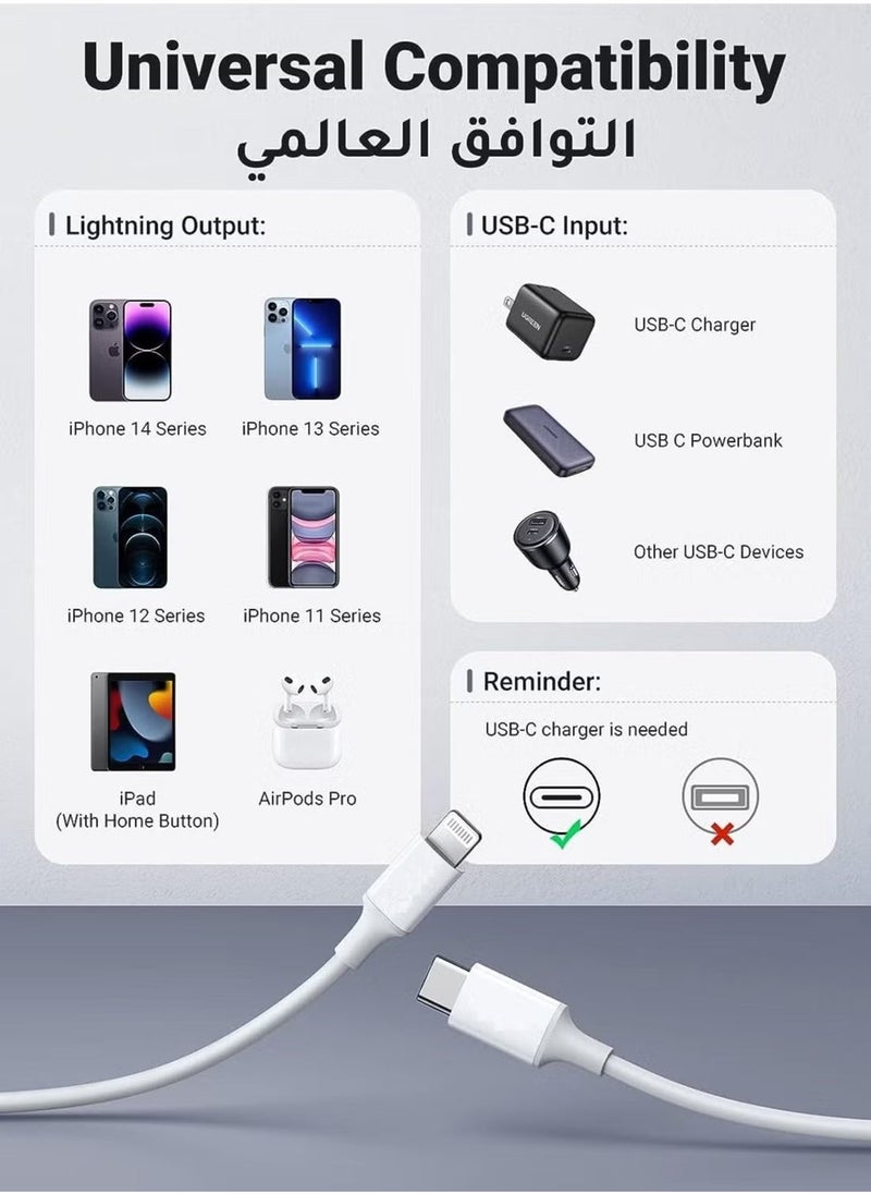 JAJEEK iPhone Charger Cable [MFi Certified] USB C to Lightning Cable, Fast Charging Power Delivery PD 20W for iPhone 14/14 Pro/14 Plus/14 Pro Max, iPad Pro, iPhone 8-13 All Series - Image 4