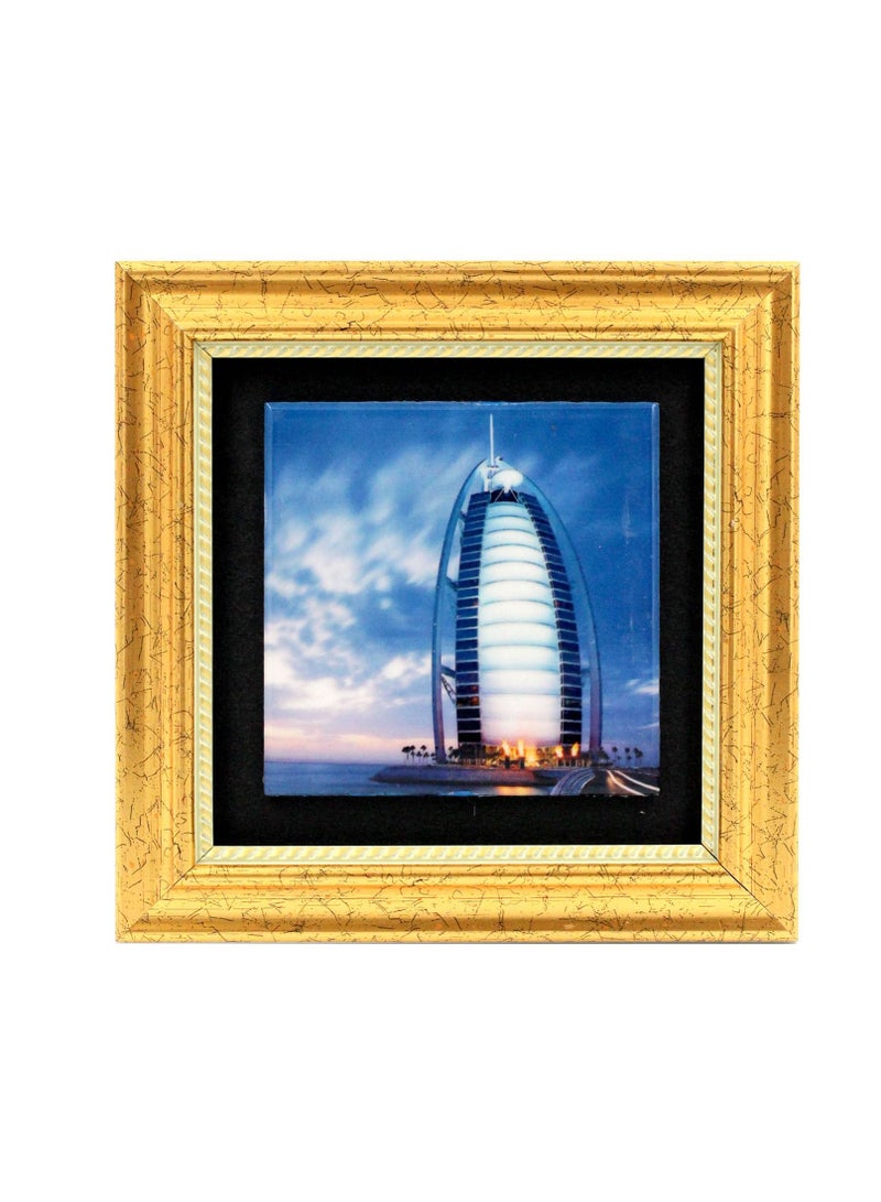 Antique Museum HANDPAINTED DUBAI BURJ AL ARAB PICTURE FRAME 7X7INCHES-ONLINE019  - Image 2