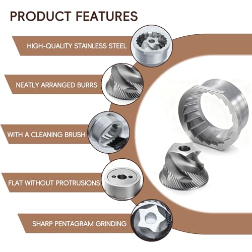 TZona Conical Grinder Burr Set Replacement Breville Coffee Grinder Burr(Pre 1926 Pdc), Fit Breville Espresso Grinder Bes980/870/875/876/878 Espresso Machine Burr Part, 5 Star Shape, Durable Stainless Steel - Image 4