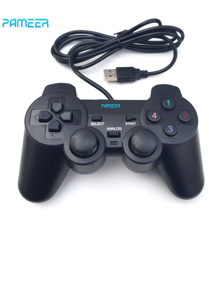 1 Set USB Wired Game Controller for Windows PC/Raspberry Pi Gamepad Remote Controller Dual Vibration Gaming Joystick Joypad for Desktop Laptop Computer Windows 11/10/8/7 and Roblox/Steam/RetroPie
