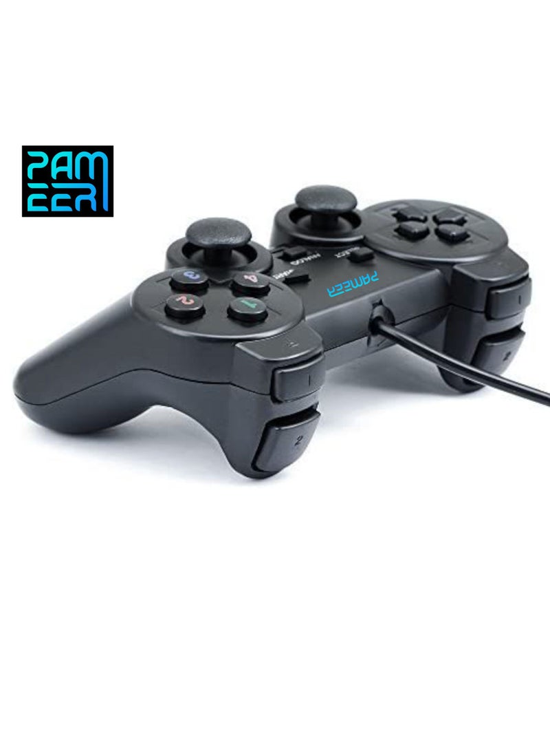 1 Set USB Wired Game Controller for Windows PC/Raspberry Pi Gamepad Remote Controller Dual Vibration Gaming Joystick Joypad for Desktop Laptop Computer Windows 11/10/8/7 and Roblox/Steam/RetroPie