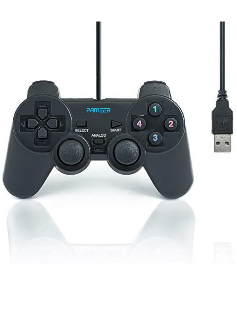 1 Set USB Wired Game Controller for Windows PC/Raspberry Pi Gamepad Remote Controller Dual Vibration Gaming Joystick Joypad for Desktop Laptop Computer Windows 11/10/8/7 and Roblox/Steam/RetroPie