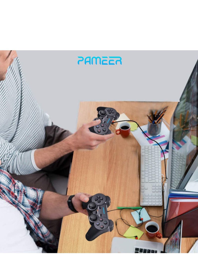 1 Set USB Wired Game Controller for Windows PC/Raspberry Pi Gamepad Remote Controller Dual Vibration Gaming Joystick Joypad for Desktop Laptop Computer Windows 11/10/8/7 and Roblox/Steam/RetroPie