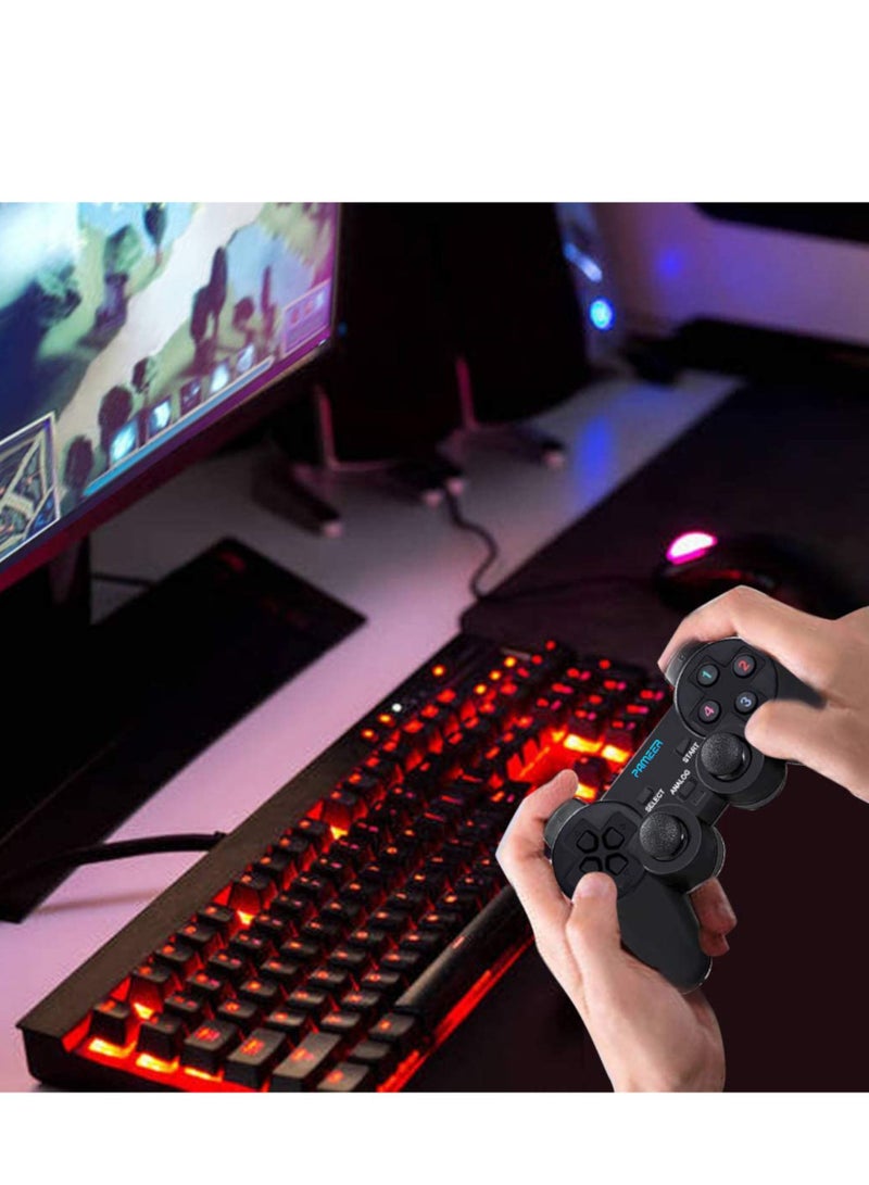 1 Set USB Wired Game Controller for Windows PC/Raspberry Pi Gamepad Remote Controller Dual Vibration Gaming Joystick Joypad for Desktop Laptop Computer Windows 11/10/8/7 and Roblox/Steam/RetroPie