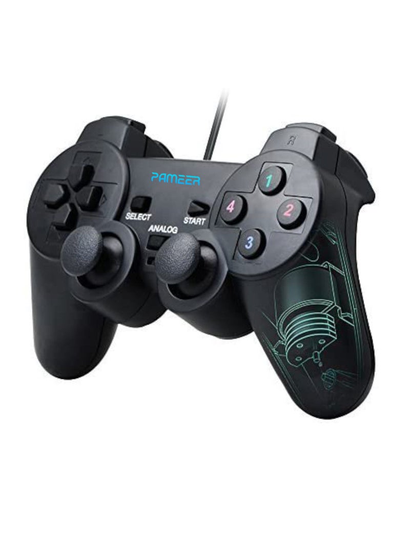 1 Set USB Wired Game Controller for Windows PC/Raspberry Pi Gamepad Remote Controller Dual Vibration Gaming Joystick Joypad for Desktop Laptop Computer Windows 11/10/8/7 and Roblox/Steam/RetroPie