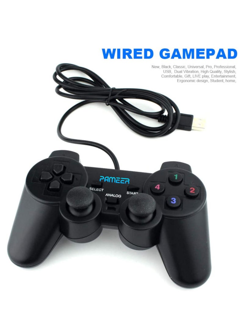 1 Set USB Wired Game Controller for Windows PC/Raspberry Pi Gamepad Remote Controller Dual Vibration Gaming Joystick Joypad for Desktop Laptop Computer Windows 11/10/8/7 and Roblox/Steam/RetroPie