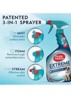 Simple Solution Simple Solution Extreme Pet Stain and Odor Eliminator Spray, Enzymatic Cleaner With 3X Pro-Bacteria Cleaning Power for Dogs & Cats, Strong Urine, Pee and Poop Smell Remover for Carpets & Floors, 32 oz  - Image 4