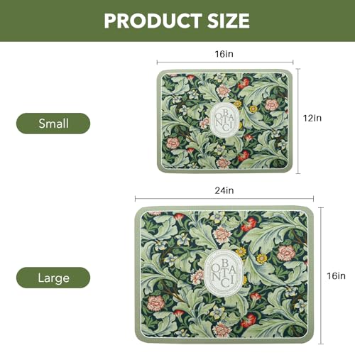 Grombolar Dish Drying Mat-Upgraded Fantasy Style Draining Mat,Drying Matt Kitchen Counter,Super Absorbent Pad Non-Slip Drain Pad Quick Dry Mats (A:Vintage Gold, S:12*16 in) - Image 4