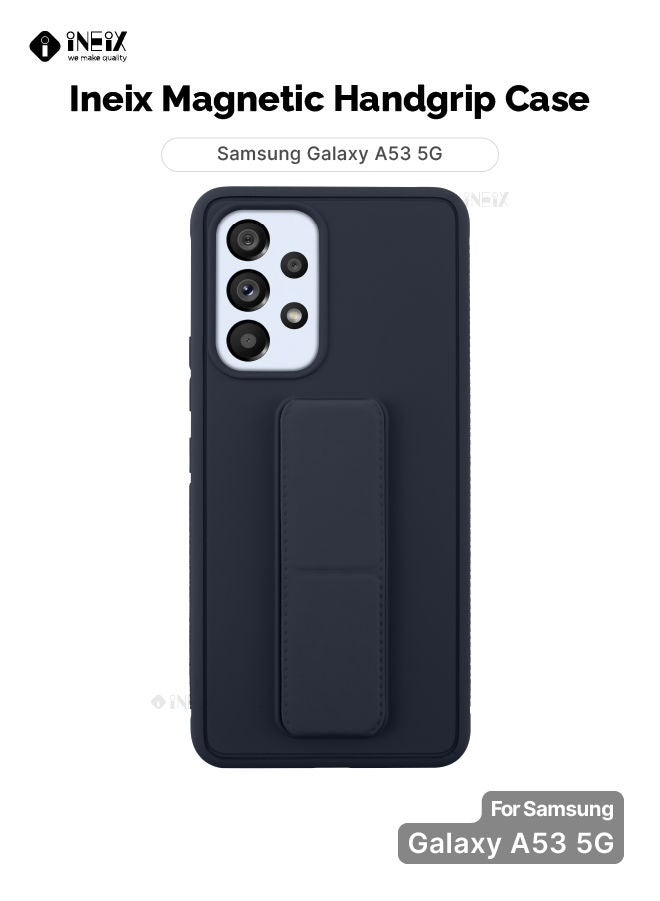 3 In 1 Magnetic Hand Grip Holder Case For Samsung Galaxy A53 5G Navy Blue