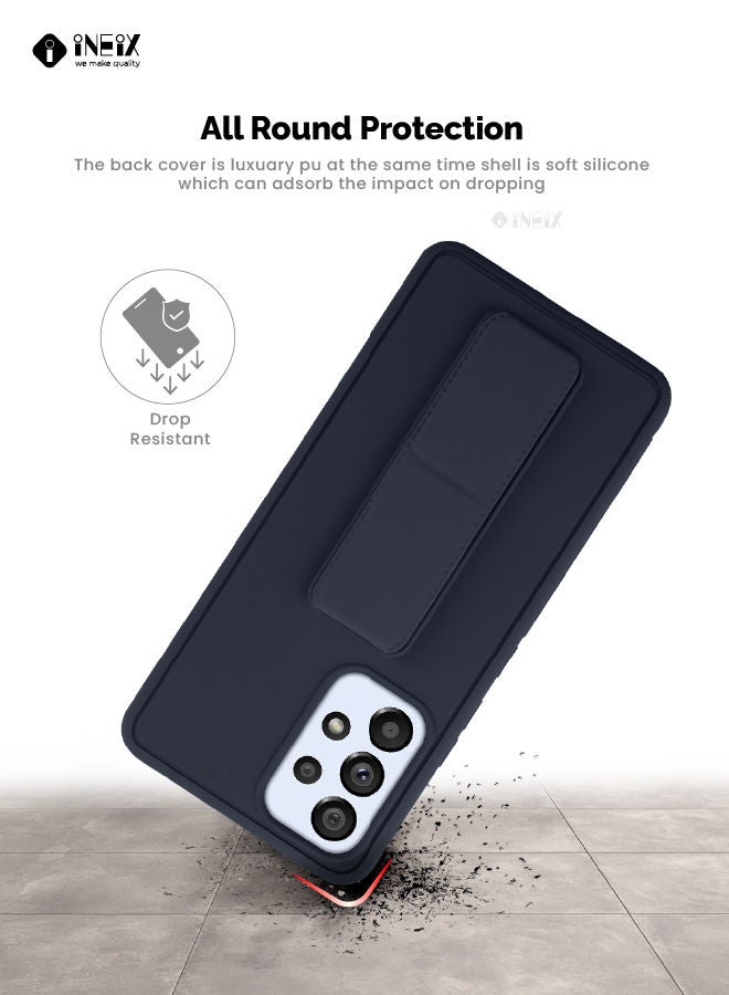 3 In 1 Magnetic Hand Grip Holder Case For Samsung Galaxy A53 5G Navy Blue
