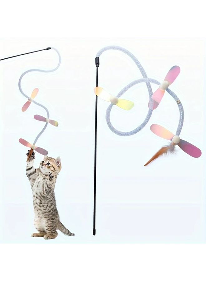 Silicat Plush Flying Insect Cat Teaser Wand Toy 1 Pack - Image 1