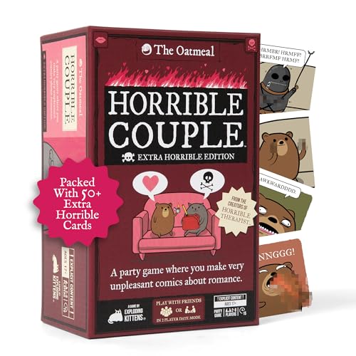 Exploding Kittens لعبة الأزواج الرهيبة - النسخة الإضافية الرهيبة من إكسبلودينغ كيتنز - لعبة حفلات لـ 28 لاعباً من مبتكري المعالج الرهيب - Image 1