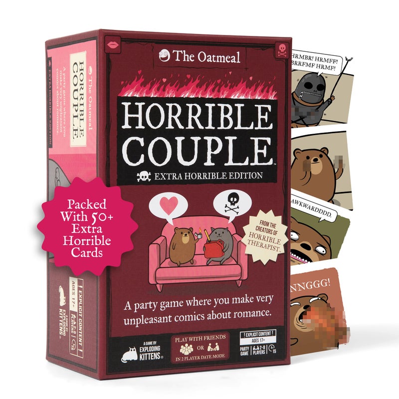 Exploding Kittens لعبة الأزواج الرهيبة - النسخة الإضافية الرهيبة من إكسبلودينغ كيتنز - لعبة حفلات لـ 28 لاعباً من مبتكري المعالج الرهيب - Image 3