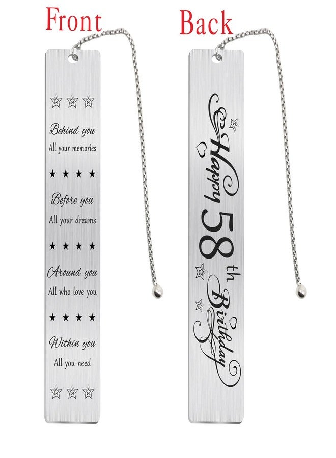 Jzxwan Happy 58th Birthday Gifts for Women Men, 58 Year Old Birthday Bookmark Gift for Him Her, Happy 58 Yr Bday Book Mark for Female Male, 1967 Bd Present, 58th Bday Card Decoration - Image 2