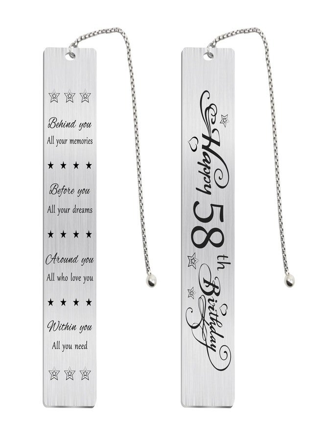 Jzxwan Happy 58th Birthday Gifts for Women Men, 58 Year Old Birthday Bookmark Gift for Him Her, Happy 58 Yr Bday Book Mark for Female Male, 1967 Bd Present, 58th Bday Card Decoration - Image 1