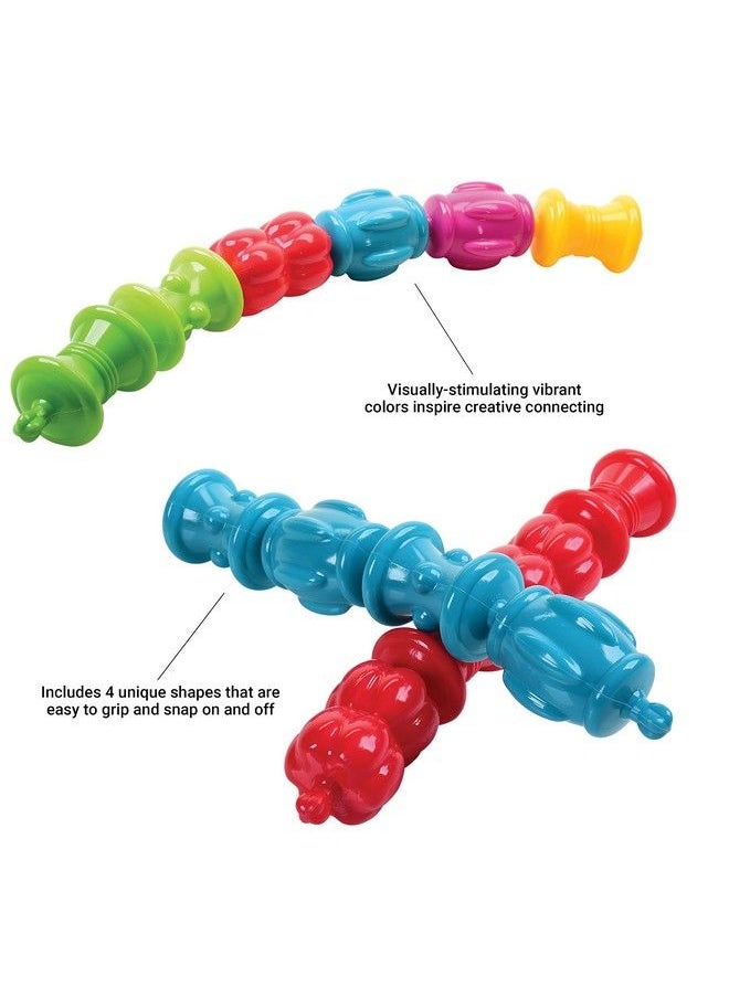 Constructive Playthings Pop Beads Stem Developmental Sensory Toys For Toddlers 13 Assorted Shapes And Colors Motor Skills Teacher Supplies For Classroom And Preschool 24 Snap Beads Multicolor  - Image 3