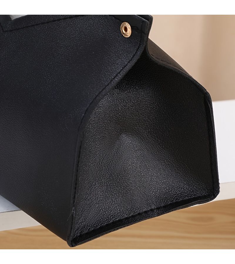 Nordic Minimalist Large Beige PU Leather Tissue Box For Hotel Restaurant Tabletop Napkin Holder - Image 4