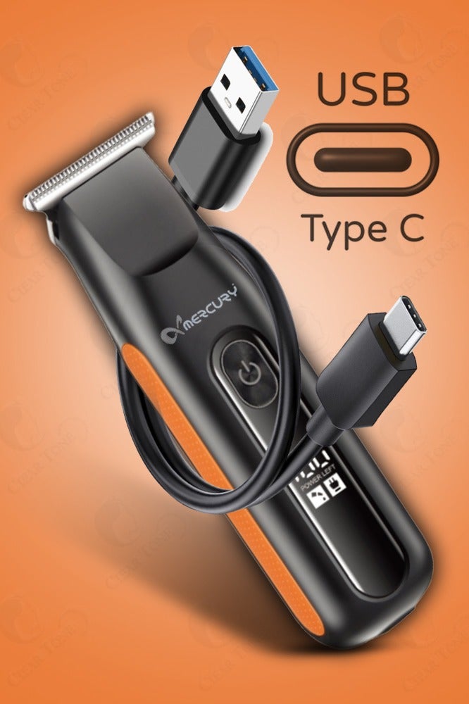 ميركيري ماكينة قص شعر قابلة لإعادة الشحن - شفرة سيراميك دقيقة متحركة | شفرة على شكل حرف T لقص الشعر بحجم صفري | محرك قوي من سبائك الفضة PD | استخدام لاسلكي | مدة تشغيل تصل إلى ١٠٠ دقيقة | بطارية ليثيوم سريعة الشحن | قفل أمان لمدة ٣ ثوانٍ - Image 4