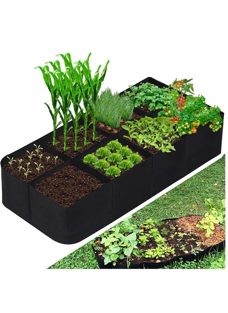 Generic Fabric Raised Garden Bed 128 Gallon 8 Holes Rectangle Thick Nonwoven Gardening Grow Bags Planting Container for Growing Herbs Flowers and Vegetables  - Image 1