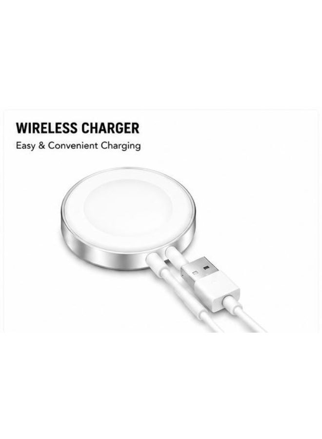 Lenyes 5 In 1 Smart Watch Set With Wireless Charger Charging Cable HD Display Fitness Tracker Bluetooth Smartwatch For Android iPhone White - Image 4