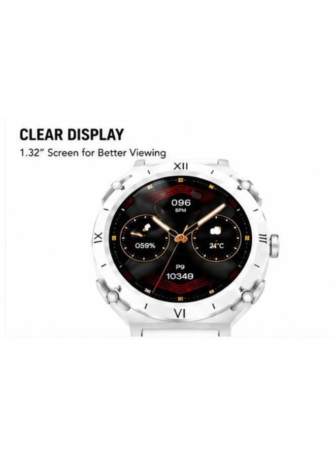 Lenyes 5 In 1 Smart Watch Set With Wireless Charger Charging Cable HD Display Fitness Tracker Bluetooth Smartwatch For Android iPhone White - Image 3