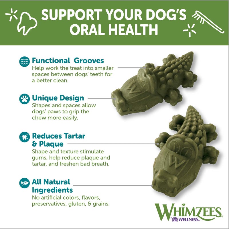 Whimzees Wellness Alligator Dog Dental Treats, Natural Chews, Large Size, (6 Count) - Image 4