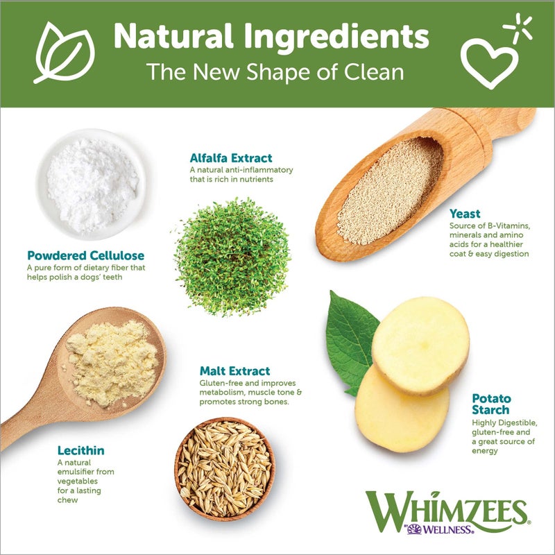 Whimzees Wellness Alligator Dog Dental Treats, Natural Chews, Large Size, (6 Count) - Image 3