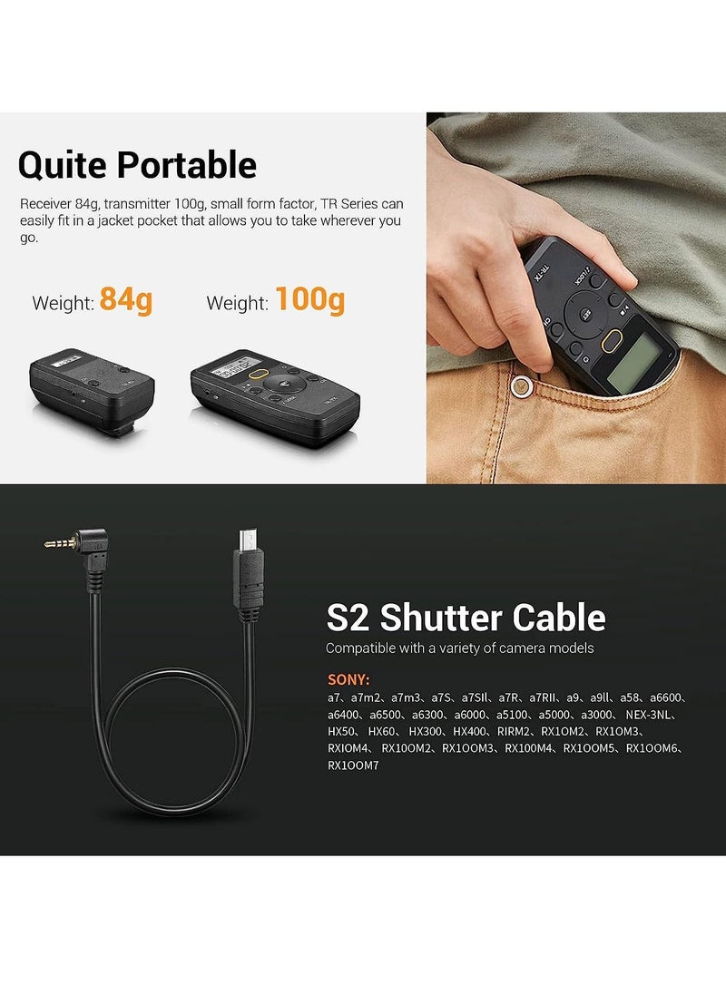 Excefore - TR-S2 Remote Shutter Release for Sony, Wireless Shutter Release Intervalometer Compatible for Sony a7 a7m2 a7m3 a7S a7SII a7R a7RII a9 a9II a58 a6600 a6400 a6500 a6300 a6000 a5100 RX100M7 - Image 1