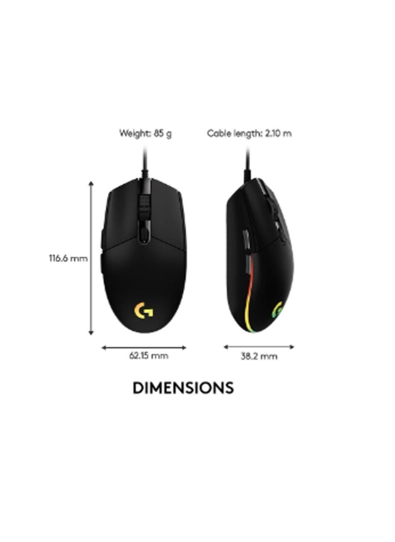 Logitech G203 Light Sync Gaming Mouse With Customizable RGB Lighting, 6 Programmable Buttons, Gaming Grade Sensor, 8 k dpi Tracking,16.8mn Color, Light Weight Black  - Image 4