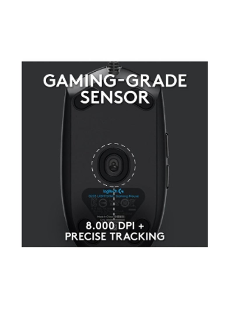 Logitech G203 Light Sync Gaming Mouse With Customizable RGB Lighting, 6 Programmable Buttons, Gaming Grade Sensor, 8 k dpi Tracking,16.8mn Color, Light Weight Black  - Image 3