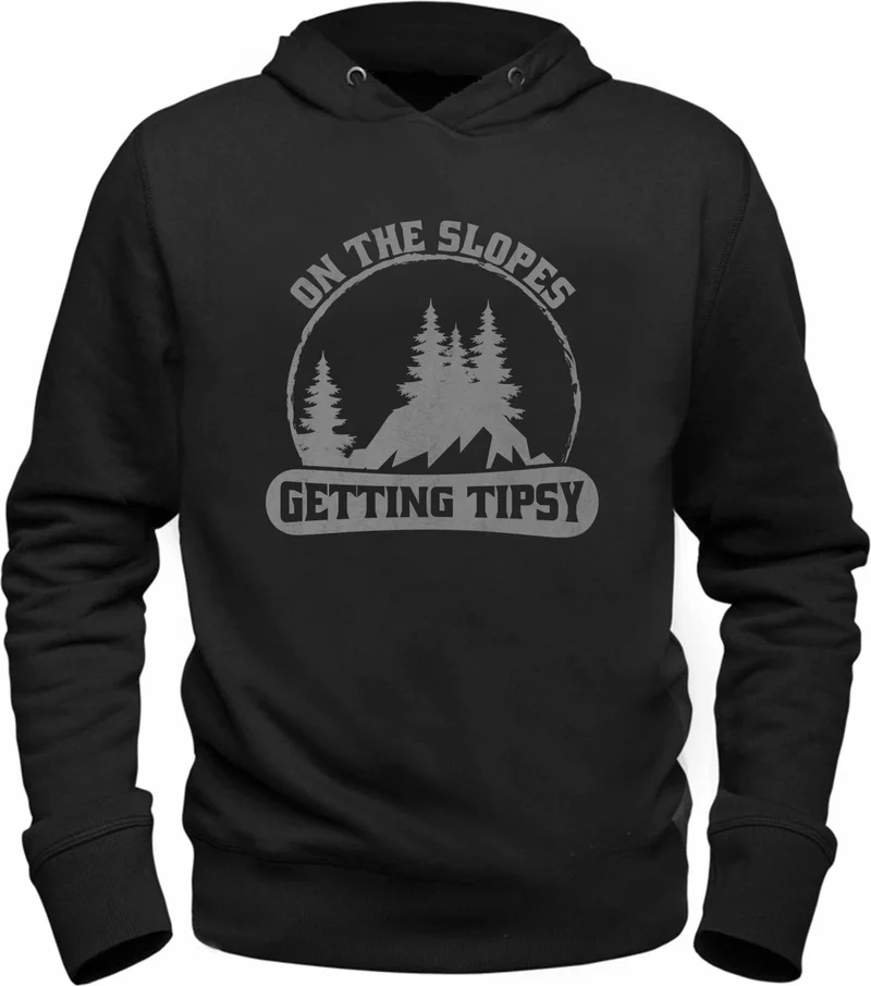 الفا تيشيرت Snowboard On The Slopes Black Sweatshirt