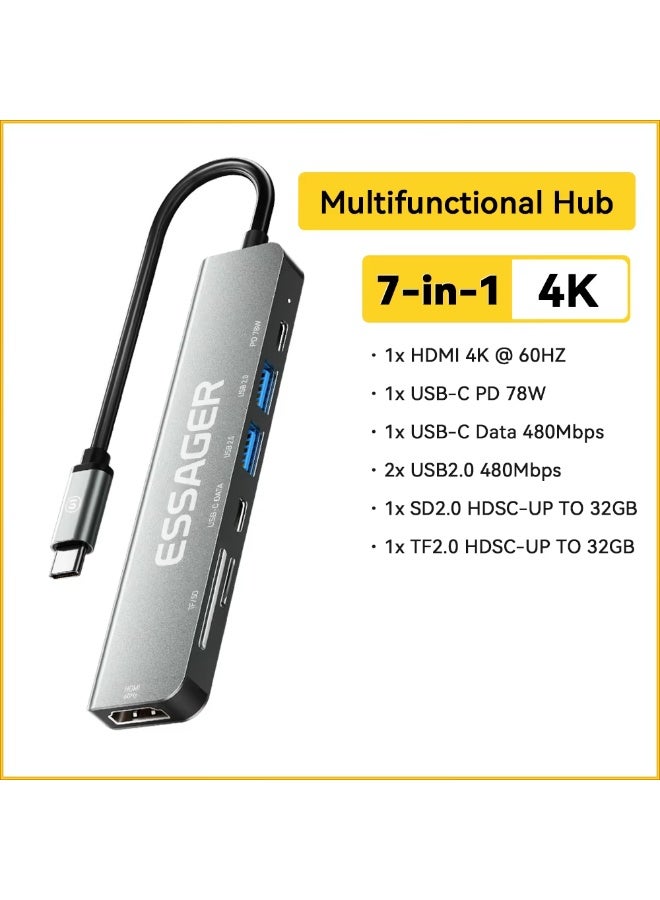 Essager Usb C Hub Usb Type-c to HDMI-compatible Laptop Dock Station For Macbook Pro Air M1 M2 Extensor USB 3.0 Adapter Splitter - Image 2