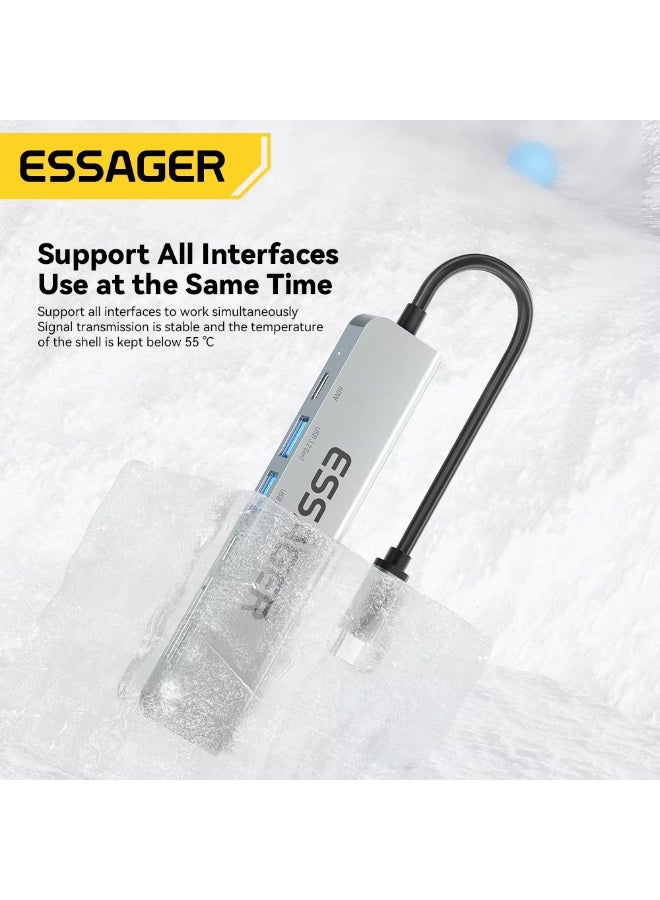 Essager Usb C Hub Usb Type-c to HDMI-compatible Laptop Dock Station For Macbook Pro Air M1 M2 Extensor USB 3.0 Adapter Splitter - Image 5