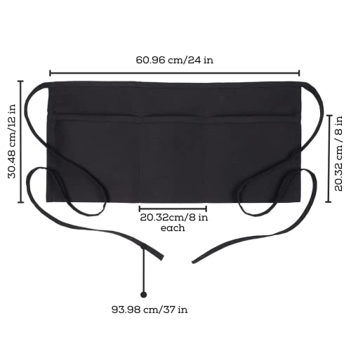 Avalon Kitchen Black server aprons with pockets Black waitress aprons with pockets half apron with pocket serving apron - Image 5