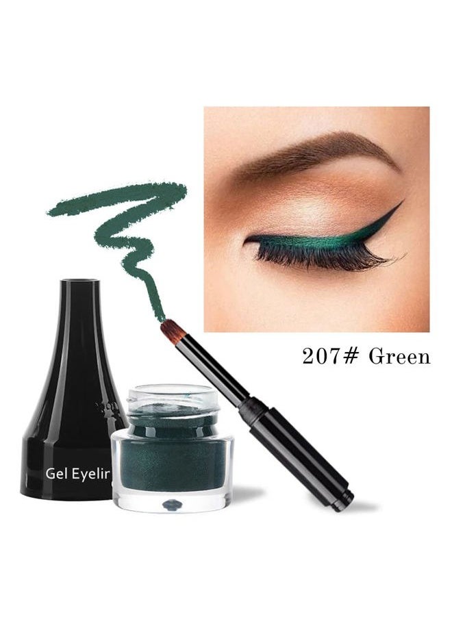 LSxia 2-in-1 Gel Eyeliner Set, Tattoo Eyeliner Waterproof Smudge Proof Gel Cream Eye liner Pot with Brush, High Pigment Eye Makeup for Women (Green)  - Image 2