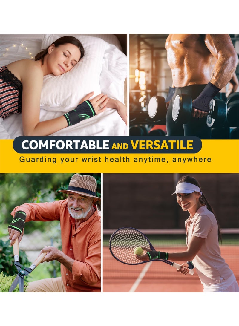 FDTY 2-حزمة دعامة المعصم لفافة المعصم، حزام المعصم أكمام ضغط اليد دعم للياقة البدنية رفع الأثقال MTB التهاب الأوتار الالتواءات التعافي، النفق الرسغي التهاب المفاصل، تخفيف الألم - Image 5