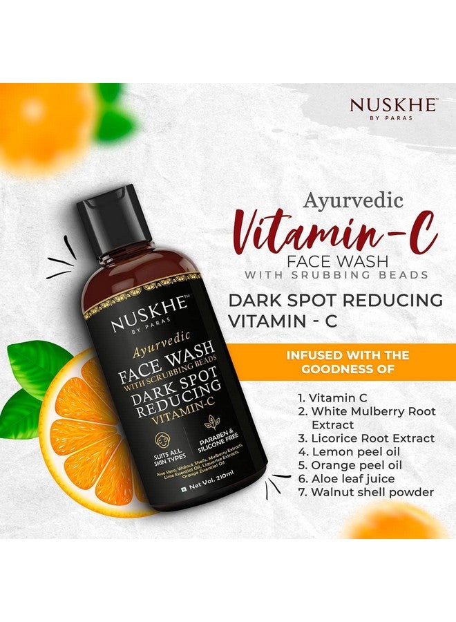 Nuskhe By Paras Dark Spot Reducing Vitamin C Face Wash-210Ml | Scrubbing Beads | Removes Impurities| Skin Smoothening | No Parabens, Sulphate, Silicones & Color - Image 3