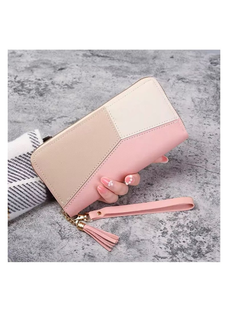 Generic Womens Wallet Pu Leather Long Wallet For Women Card Holder Organiser Wristlet Clutch With Zipper Pocket Coin Purse with Tassel and Pendant  - Image 5