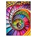 PPuzzling Colorful Rainbow Stairs Puzzles for Adults 1000 Pieces Gradient Spiral Staircase Jigsaw Puzzles Challenging Difficult Hard Art Puzzle - Image 2