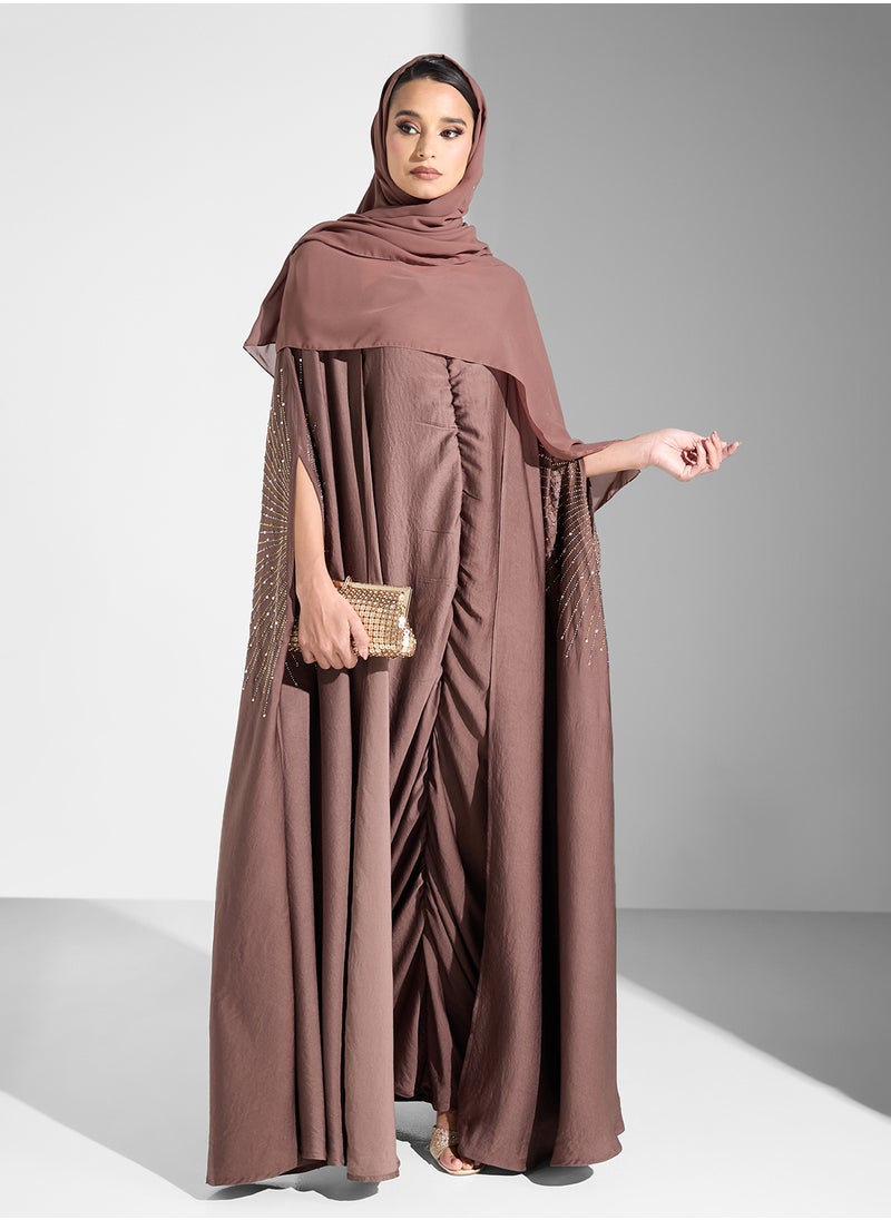 Ruched Flared Sleeve Abaya - pzsku/ZC173B5B58B8CEDCD0D4EZ/45/_/1738821979/fcd2e4a2-94b7-47d5-9ba4-501c6fdd76ea