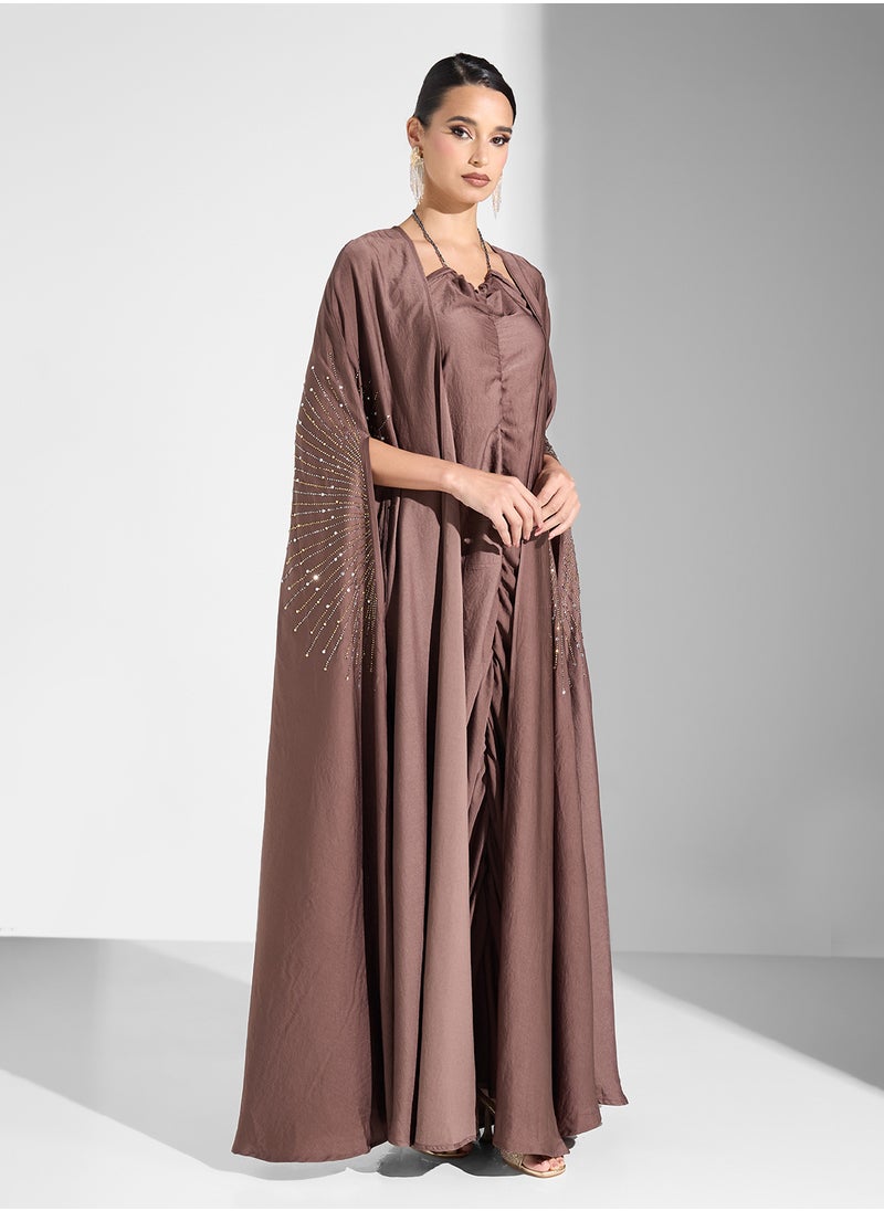 Ruched Flared Sleeve Abaya - pzsku/ZC173B5B58B8CEDCD0D4EZ/45/_/1738821987/ee43608d-9e06-44b5-87f8-f72e8554ffd4