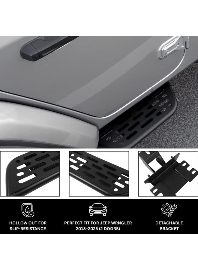 MOTOR FIT Side Steps for Jeep Wrangler JL/JLU 2 Door (2018–2025) Heavy-Duty Steel Running Boards with Anti-Slip Pads - Image 3