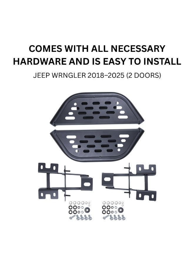 MOTOR FIT Side Steps for Jeep Wrangler JL/JLU 2 Door (2018–2025) Heavy-Duty Steel Running Boards with Anti-Slip Pads - Image 5