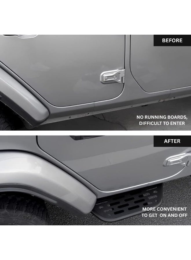 MOTOR FIT Side Steps for Jeep Wrangler JL/JLU 2 Door (2018–2025) Heavy-Duty Steel Running Boards with Anti-Slip Pads - Image 2