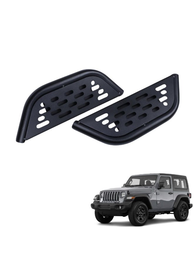 MOTOR FIT Side Steps for Jeep Wrangler JL/JLU 2 Door (2018–2025) Heavy-Duty Steel Running Boards with Anti-Slip Pads - Image 1