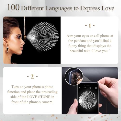 Megapuxin Preserved Real Rose-Eternal Flowers Rose Mothers Day for Mom Women Her Wife Girlfriend on Birthday Valentines with I Love You Necklace 100 Languages Romantic Gift - Image 4