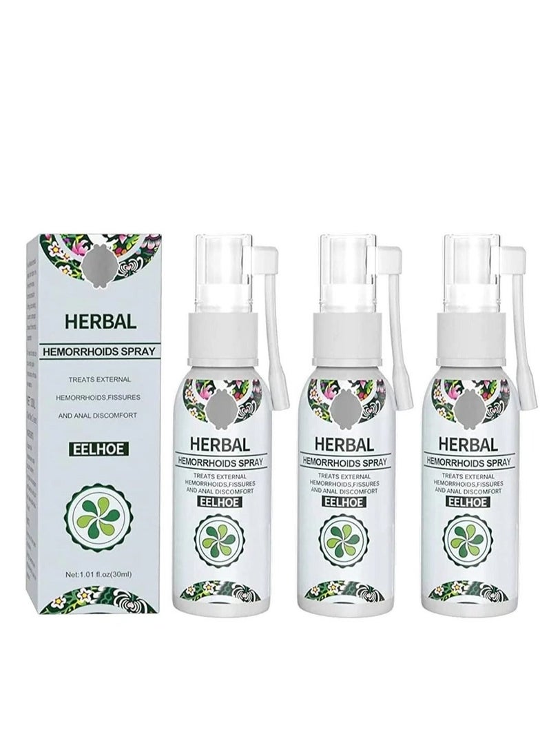 EELHOE Natural Herbal Hemorrhoids Relief Spray - Holistic Treatment for External and Internal Hemorrhoids with 100% Natural Herbal Extracts Formula (3pcs) - Image 1