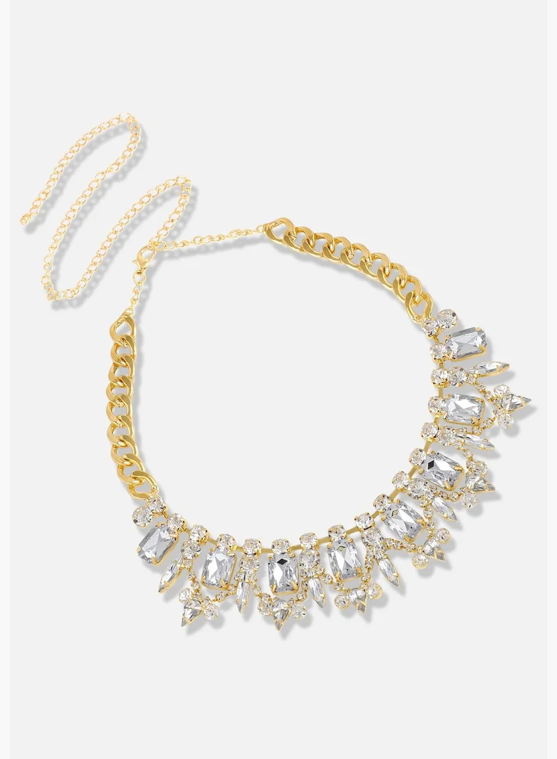 SOHI Silver Plated Designer Party Necklace For Women